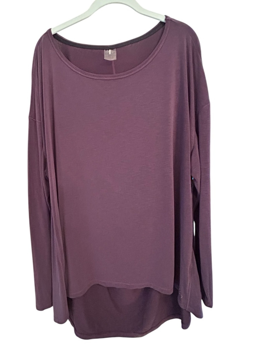 Calia Plum Draped Back High/Low Long Sleeve Top Size 2X